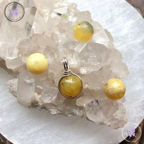 Yellow Opal Wire Wrapped Pendant